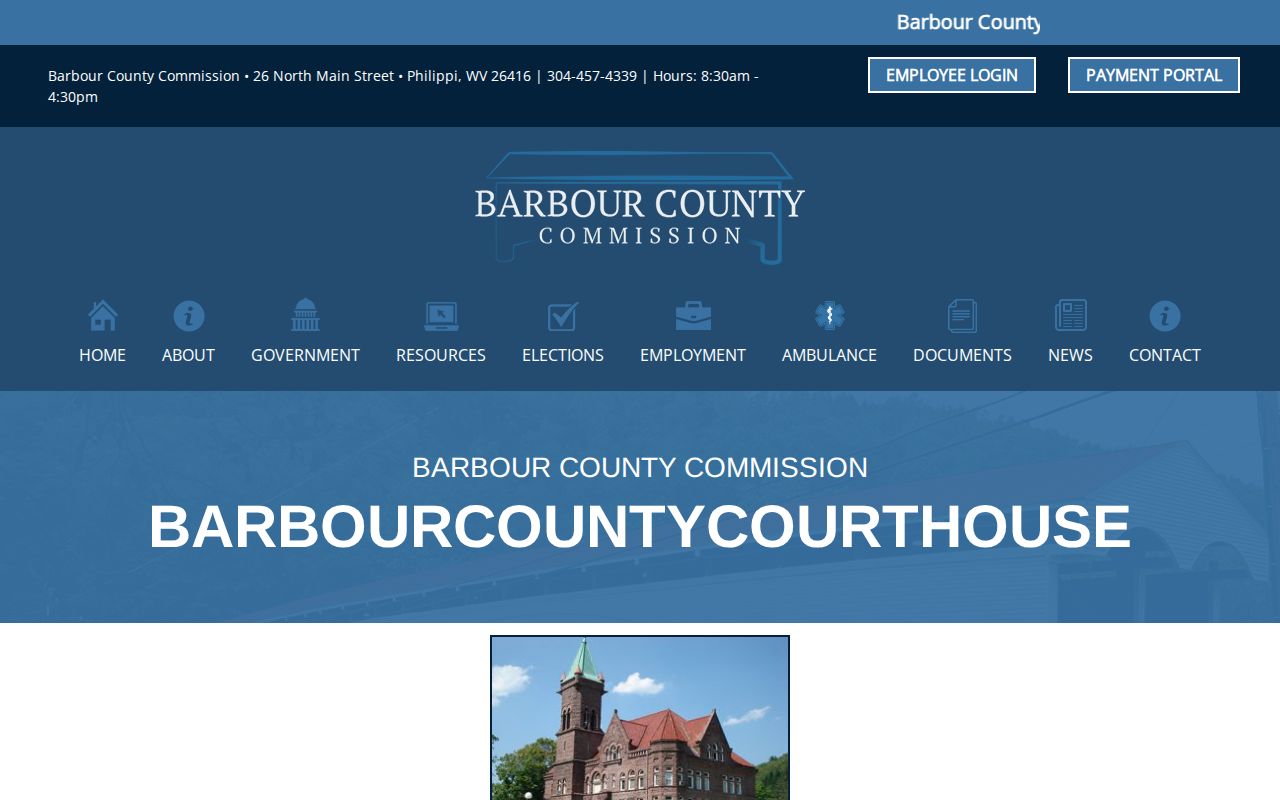 Official view of the historic Barbour County Courthouse