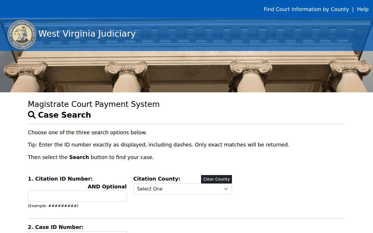 Barbour County traffic ticket payment search fields